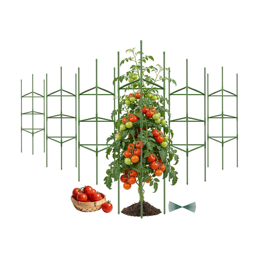 6 Pack 48 Inch Tomato Cages for Garden Plant Supports | Tomato Trellis for Potted Plants, Garden Plant Support Stakes
