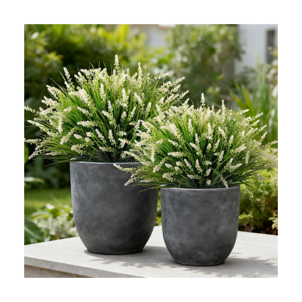 Ammyoo 24 Pcs Artificial Fake Plants UV Resistant for Outdoor Decoration