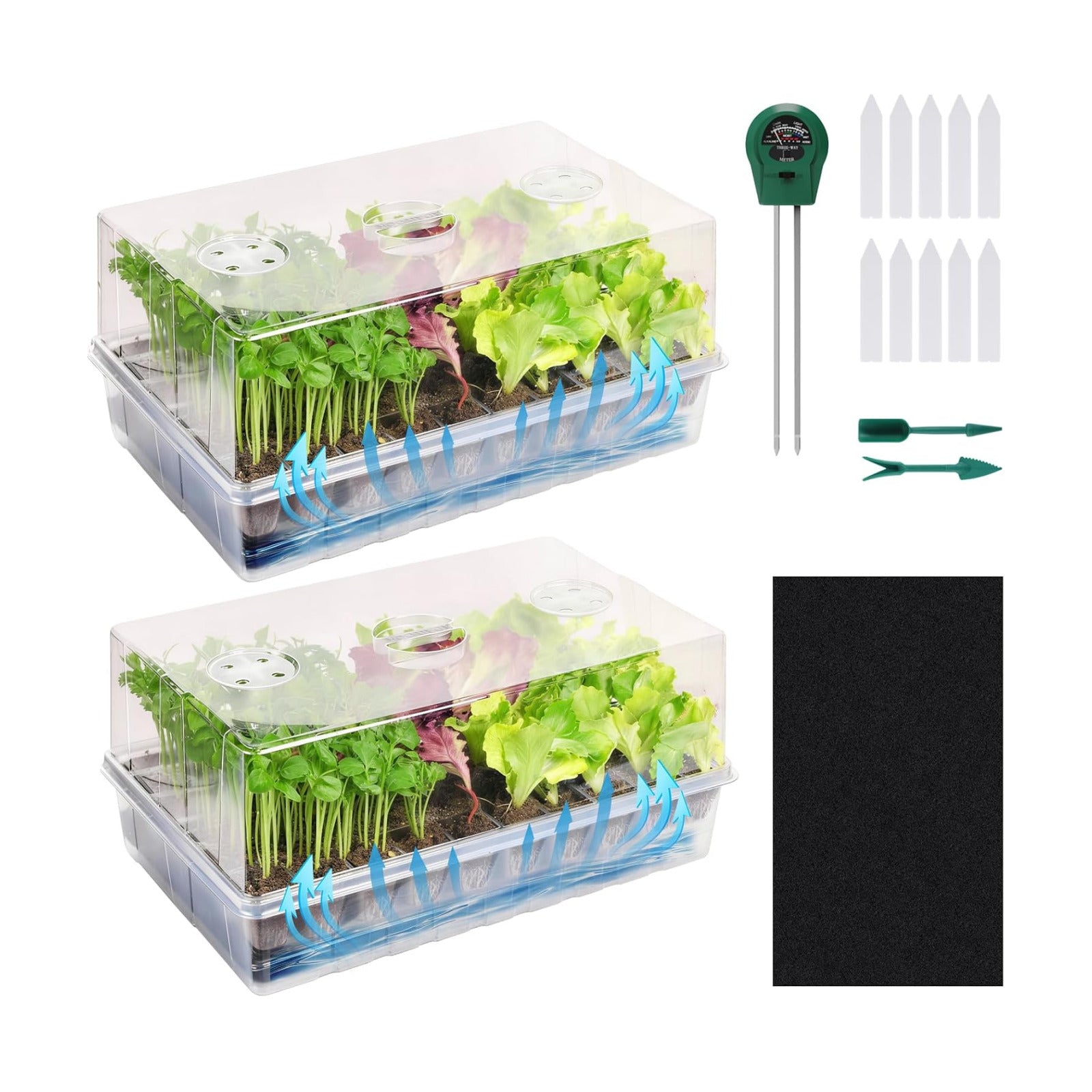 Adawook Self-Watering Seed Starter Tray, Seed Starter Kit Self Water, Germination Trays for Seed Starting with High