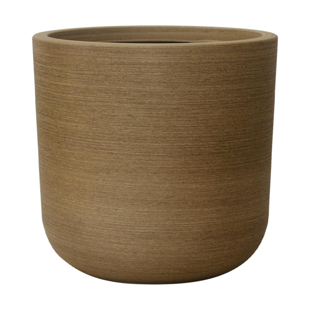 11" H Plant Pot, Resin Wood Texture with Drain Hole + Removable Stopper | UV-Resistant, Weatherproof, for Indoor