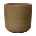 11" H Plant Pot, Resin Wood Texture with Drain Hole + Removable Stopper | UV-Resistant, Weatherproof, for Indoor