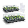 2 Pack 20 Cell Seed Starter Trays with Humidity Domes and 40 Pots | Includes 2 humidity domes and 40 clear 3 inch pots