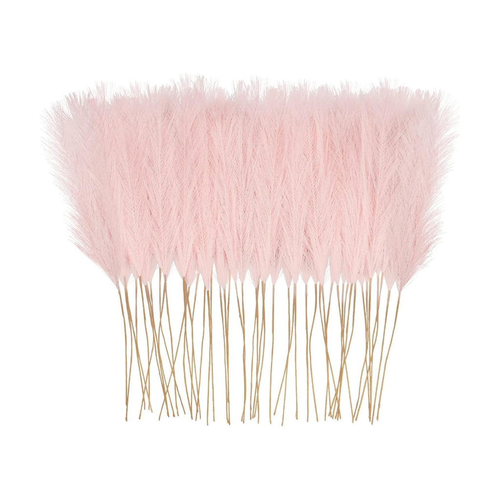 obbsie 150PCS Pink Faux Pampas Grass Decor, 21.6" Fluffy Vase Filler