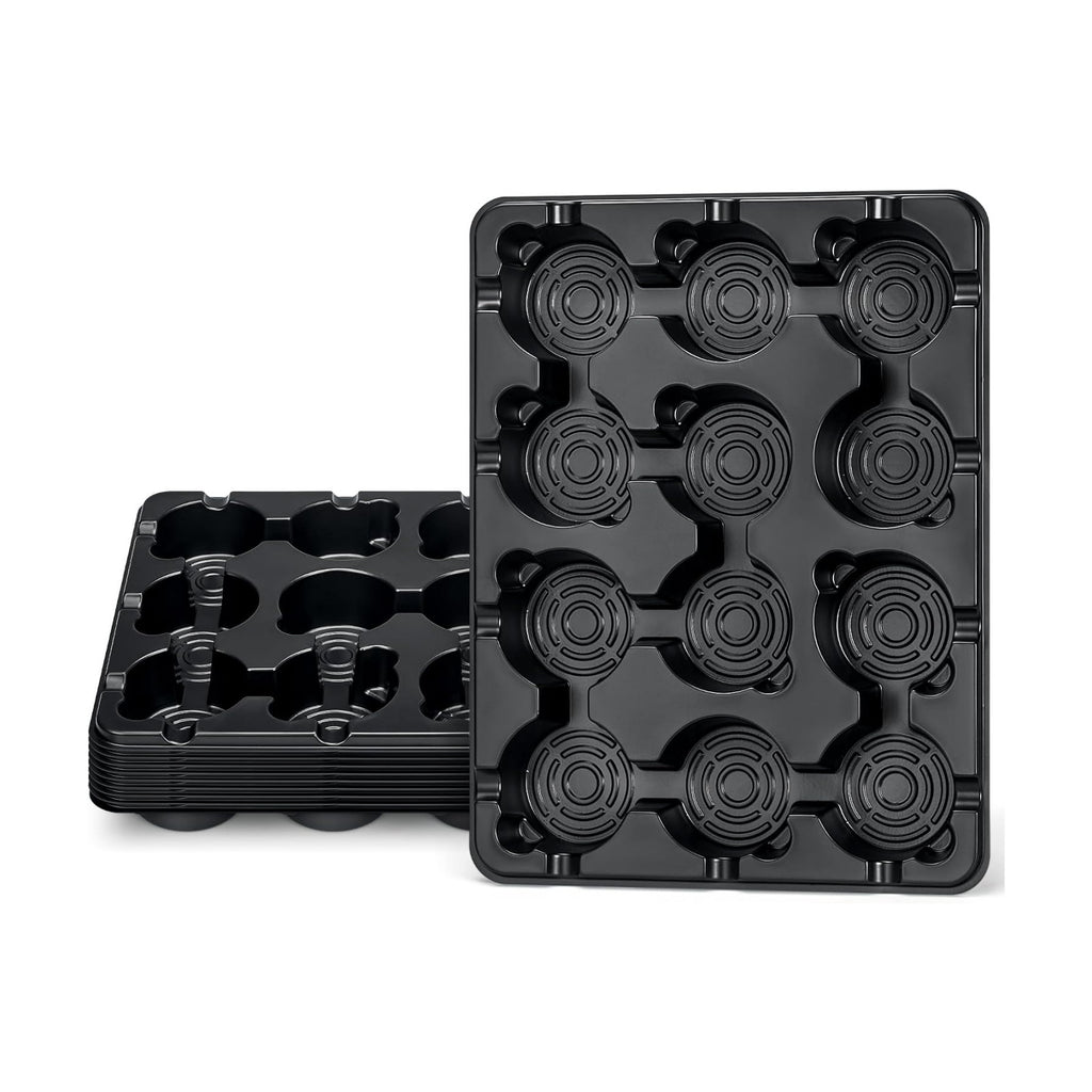 10 Pack 12 Cell Reusable Seed Starting Trays for 4 Inch Planters | Ten 12 cell trays hold up to 120 compatible 4 inch