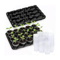 5 Pack 20 Cell Seed Starter Trays with 100 Clear 3 Inch Plant Pots | Reinforced trays and clear pots with drainage