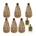 6 Pk Macrame Plant Hanger,4 x 8 Inch,Linen Color | Wall Planters for Indoor, Boho Wall Mounted Flower Baskets, Hanging