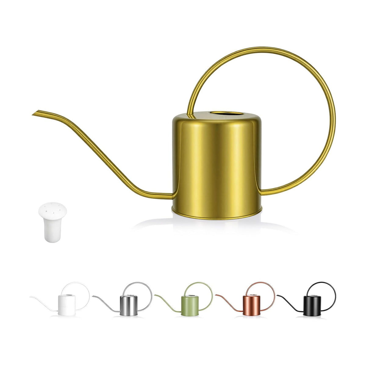 Plant Watering Can, 50 oz / 1500 ml Stainless Steel Metal - Modern Decorative with Long Spout for Indoor Potted Plants