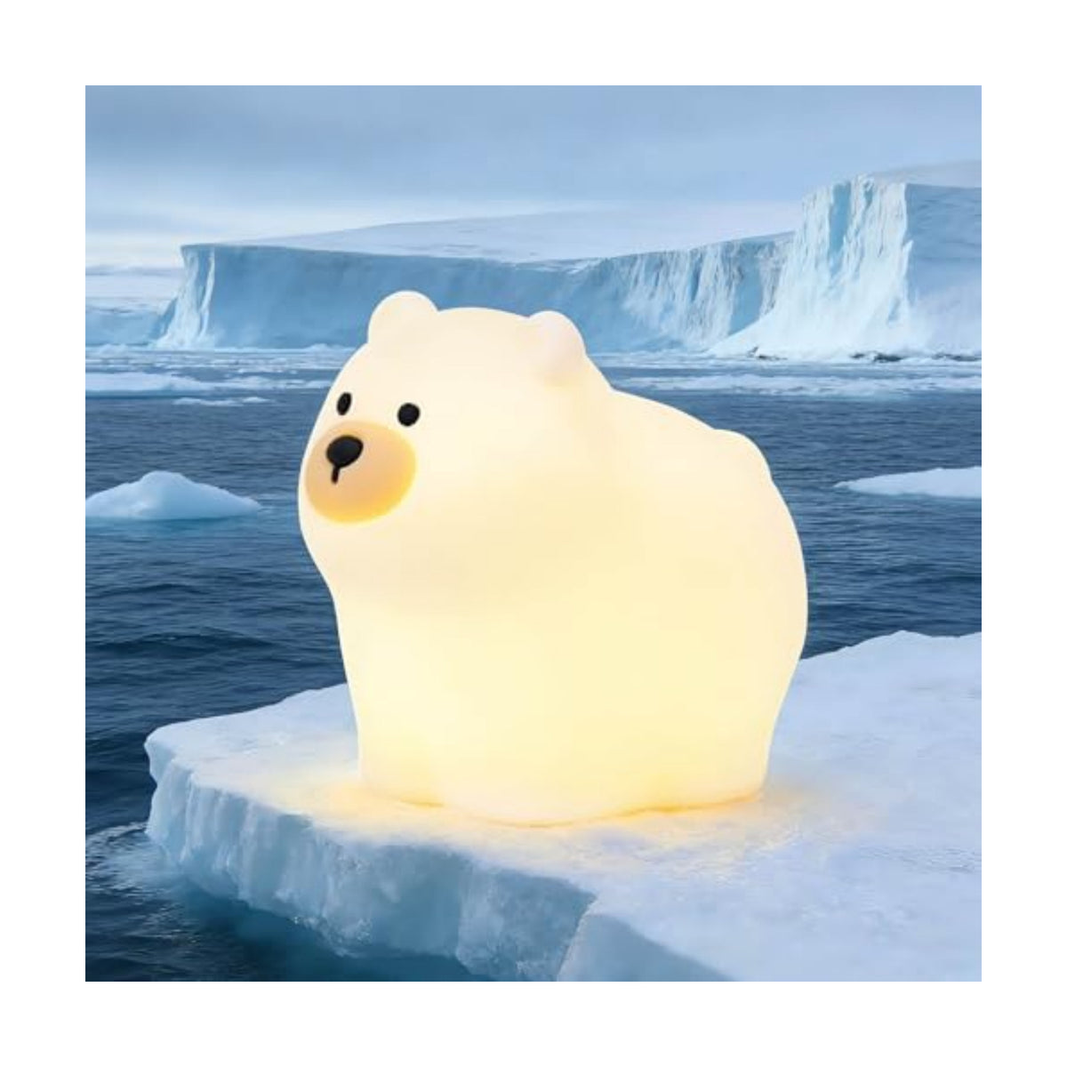 Cute Polar Bear Night Light RGB Rechargeable for Nursery Bedroom