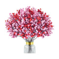 Uieke 30 Pcs Valentine’s Day Artificial Baby’s Breath Flowers, Red Pink Faux Gypsophila Bouquets Real Touch Silk Fake Flowers for Romantic Wedding, Anniversary, Party, Home Table Centerpiece Décor