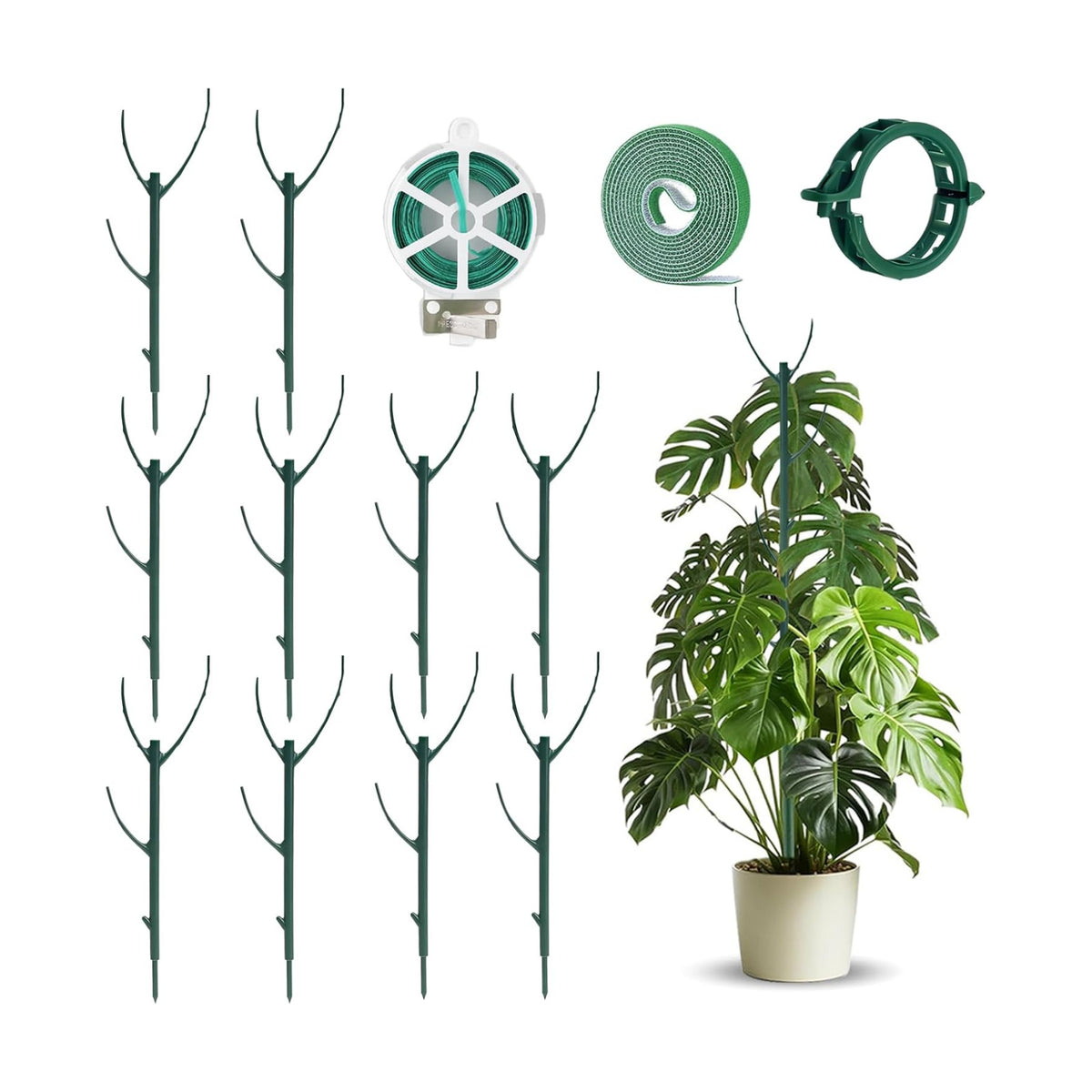 10 Pack Stackable Plant Support Stakes Indoor/Outdoor Support Pole