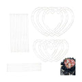 ArrErr 6 Set Flower Bouquet Shaper Heart Shape Floral Cage Rose Stem Holder Flower Arrangement Stand for Fresh Roses Her Gift Birthday Girlfriend Valentines Mothers Day Anniversary Wedding Flowers