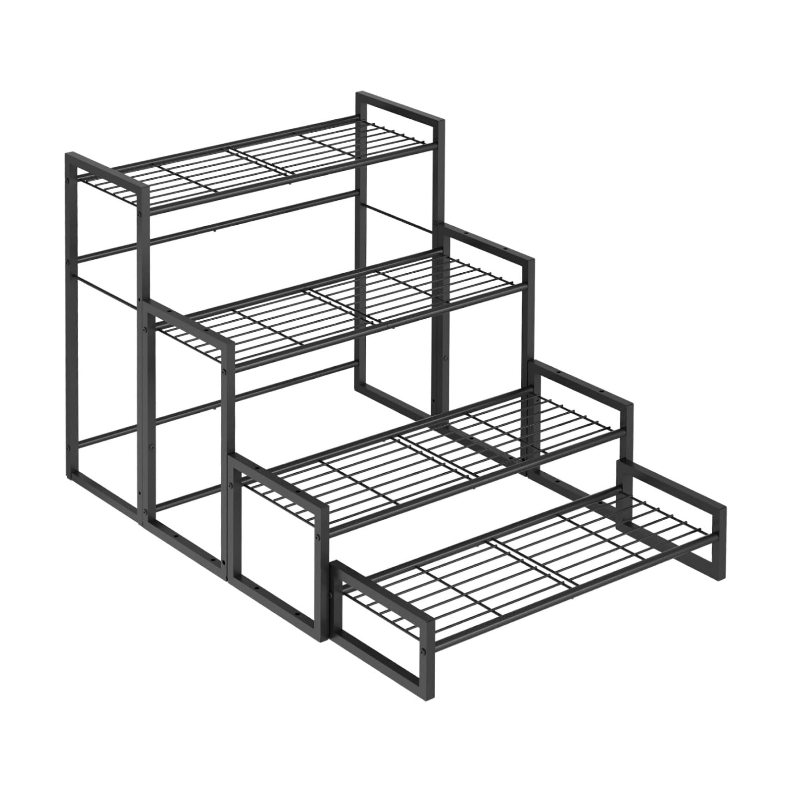 VyGrow Plant Stand, 4 Tier Widened Stackable Tiered Plant Stand, Upgraded Scalable Heavy Duty Tall Plant Shelf for
