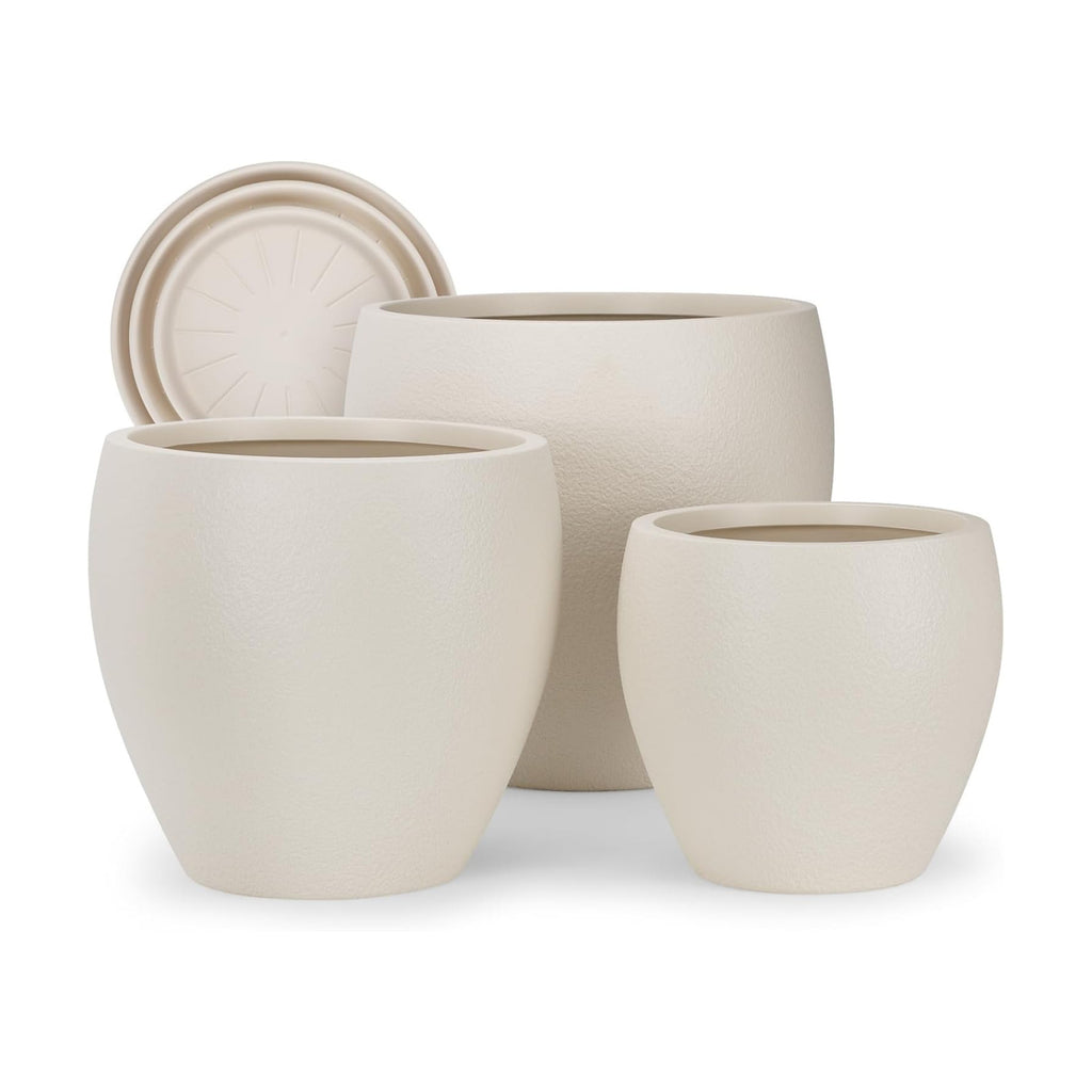 YNNICO Plant Pots 17.5/14.8/12.2 inch Set of 3, Flower Pots with Drainage Holes, Large Planters for Indoor Outdoor