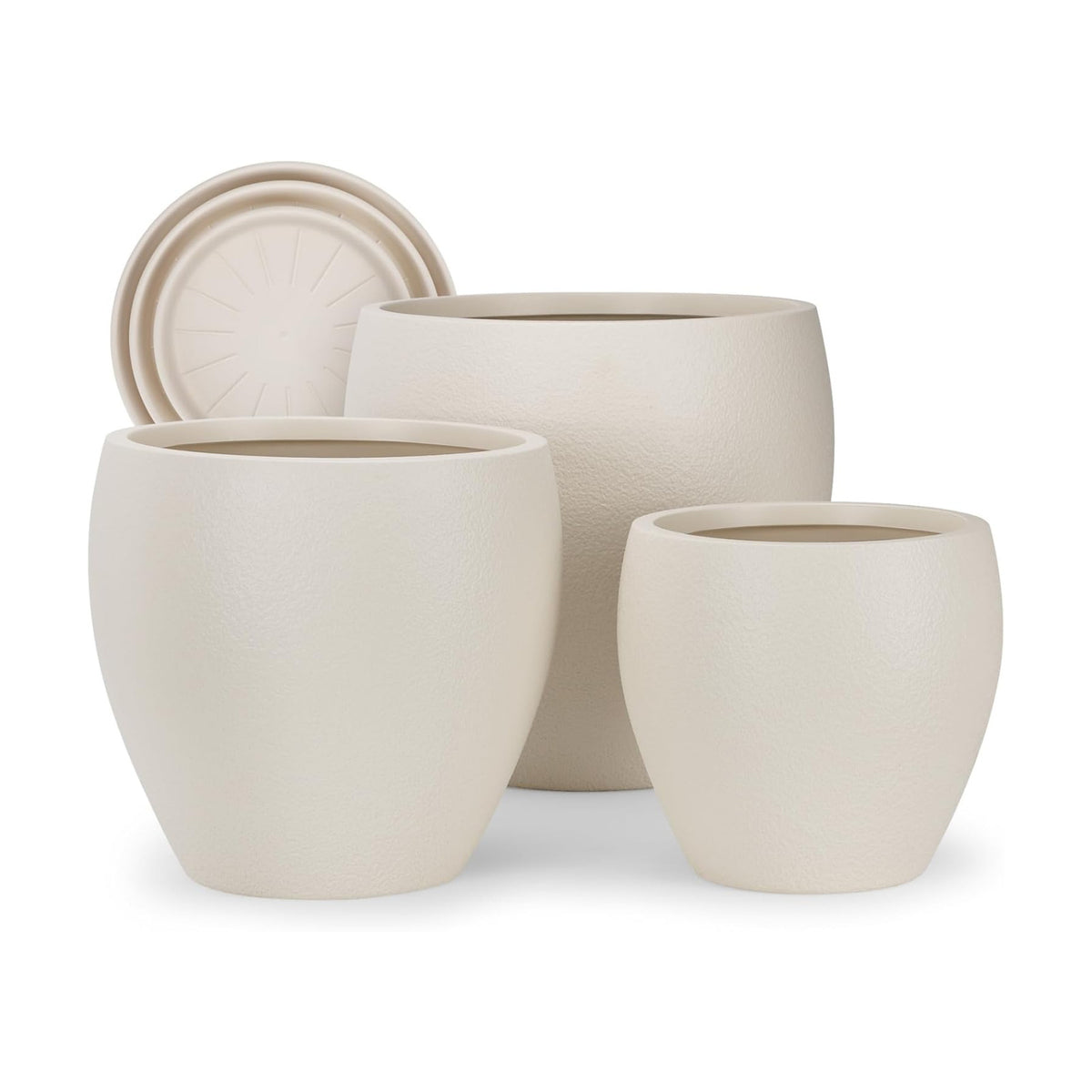 YNNICO Plant Pots 17.5/14.8/12.2 inch Set of 3, Flower Pots with Drainage Holes, Large Planters for Indoor Outdoor