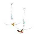 2 Set 11.2'' Clear Glass Squirrel Baffle Weather Guard for Hanging Hummingbird Feeder, Bird Feeder Snow/Rain Guard Protective Cover Dome for Outdoor Garden Yard Use