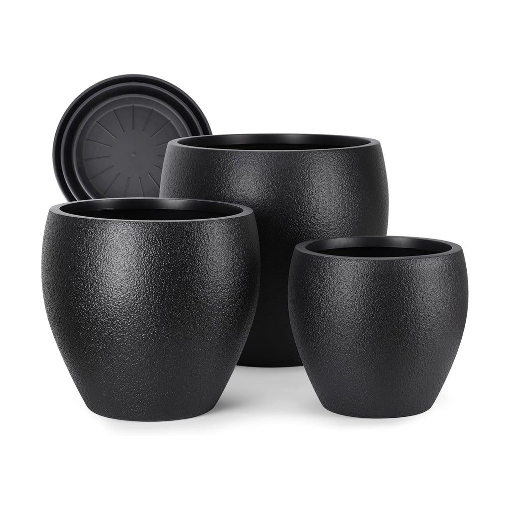 YNNICO Plant Pots 17.5/14.8/12.2 inch Set of 3, Flower Pots with Drainage Holes, Large Planters for Indoor Outdoor