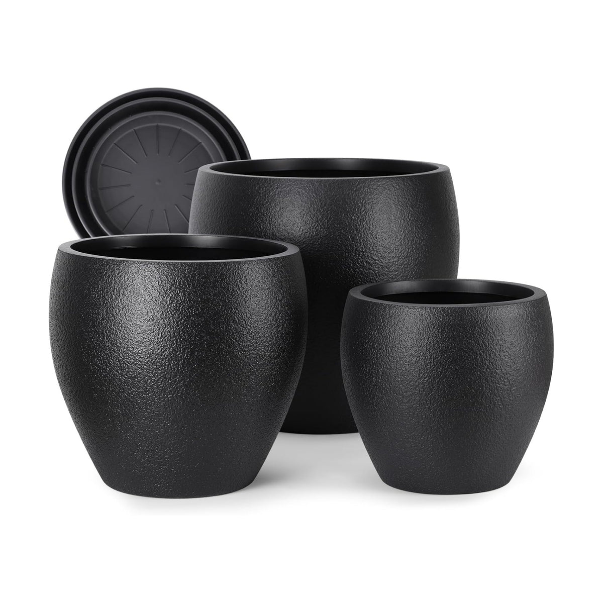 YNNICO Plant Pots 17.5/14.8/12.2 inch Set of 3, Flower Pots with Drainage Holes, Large Planters for Indoor Outdoor