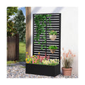 Metal Raised Garden Bed with Trellis,Planter Box for Climbing Plants, Vegetables & Vines, Features Drainage Holes and
