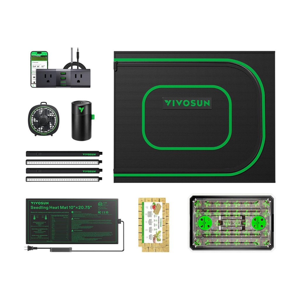 VIVOSUN Clone Tent Kit 24" x 16" x 20", for Plant Germination, Cloning | with T5 Full-Spectrum Grow Light, Seed Starter