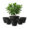 RooTrimmer 6 Pack 20 Inch Large Plant Pots Outdoor,Heavy Duty Plastic Planters with Drainage Holes,Lightweight Black