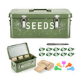 Seed box, Seed storage box, Garden seed organizer | 50 Seed Envelopes, 100 Plant Labels (5 Colors), 50 Plant Clips, 4