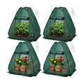 4 Pack 28" x 28" x 32" Pop up Plant Covers with Zipper Door and Stakes, Garden Netting, Crop Cage Against Birds, Small