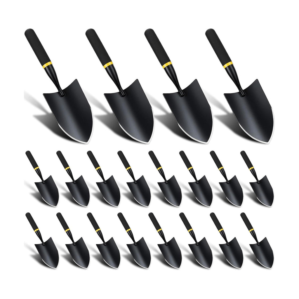 20 Pcs Garden Hand Trowel Heavy Duty Carbon Steel Garden Shovels Tools with Resin Rubberized Handle for Camping