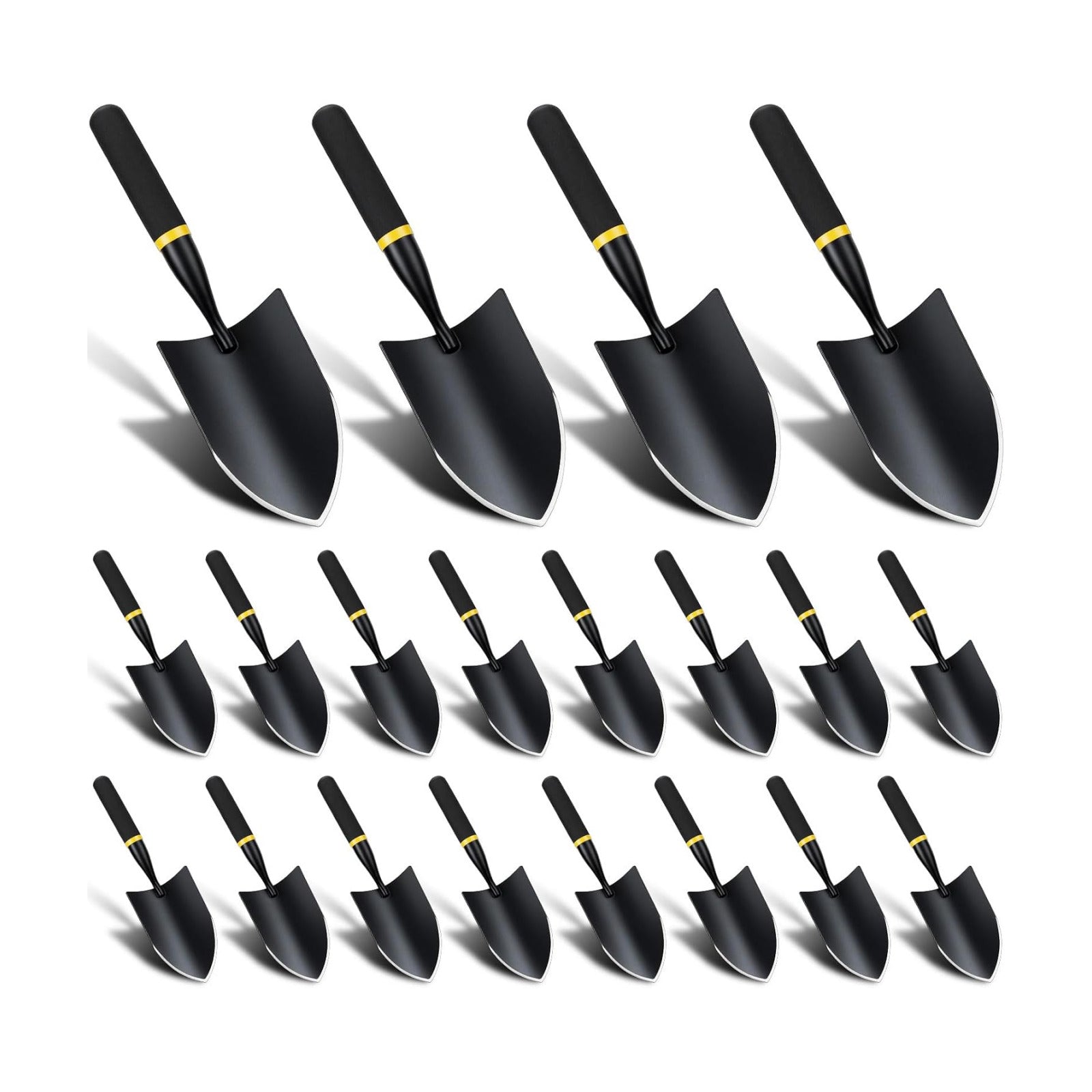 20 Pcs Garden Hand Trowel Heavy Duty Carbon Steel Garden Shovels Tools with Resin Rubberized Handle for Camping