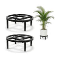 Metal Plant Stand Indoor & Outdoor Pot Holder Black 12"-2PCS