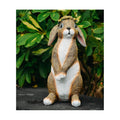 Lonyin Rabbit Garden Statue, Bunny Animal Figurines Indoor Outdoor Statues | Weather Resistant Flower Bunny for Yard