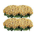 Auihiay 104PCS Gold Rose Artificial Flowers, Fake Roses