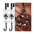 2 Pcs Halloween Wreath Hangers for Front Door, 15.5 in, Black