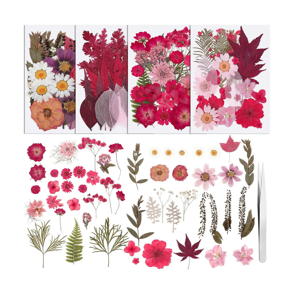 100 Pcs Real Natural Dried Pressed Flowers Pink