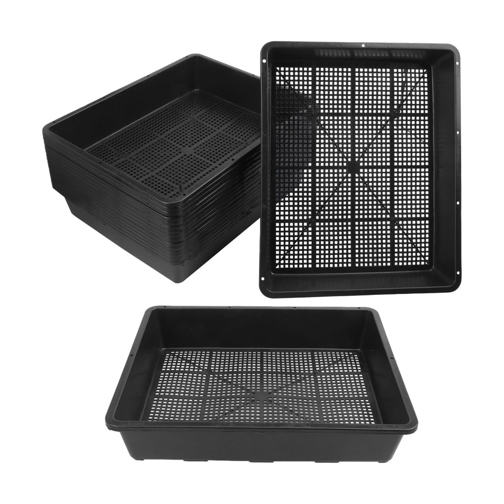 16 Pack Seed Starter Trays 15 x 12 inches Microgreens Growing Trays with Mesh Bottom for Germination, Hydroponic &