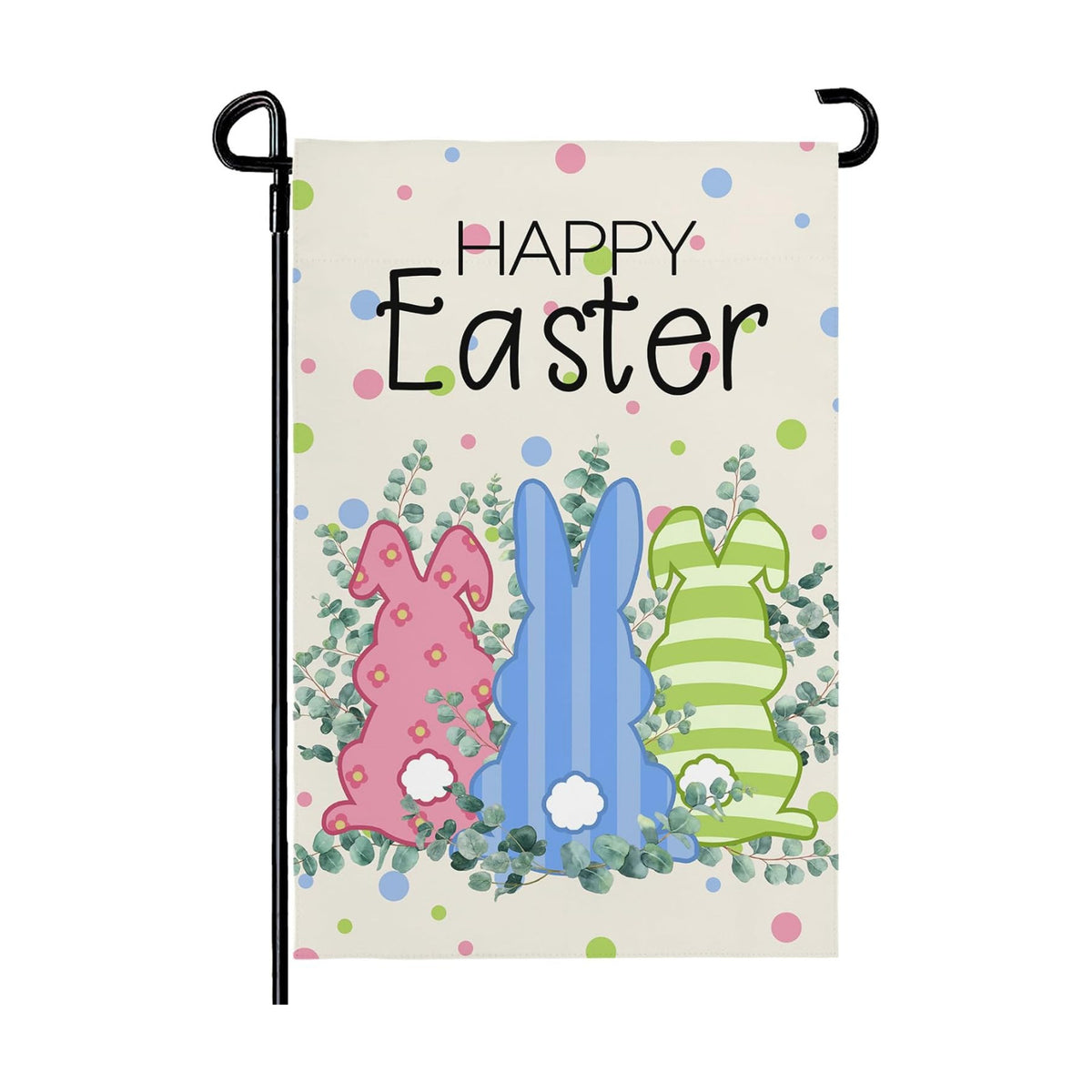 Easter Garden Flag 12x18 Double Sided Funny Bunny Garden Flags for Outside Holiday Rabbit Yard Flag Banner Outdoor Sign for Home Decor