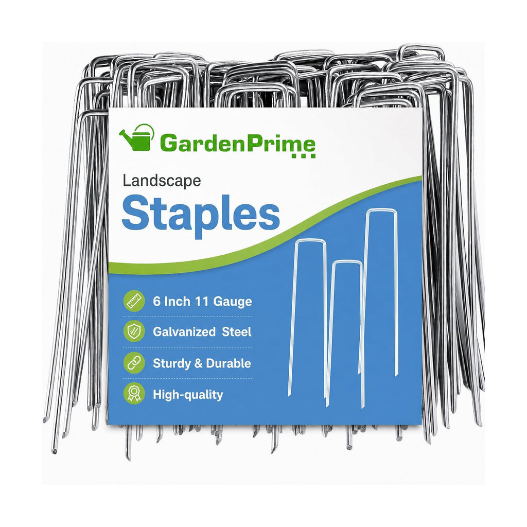 200 Pack 6 Inch Heavy Duty U-Shaped Landscape Staples, 11 Gauge Galvanized Steel Garden Stakes for Securing Landscape