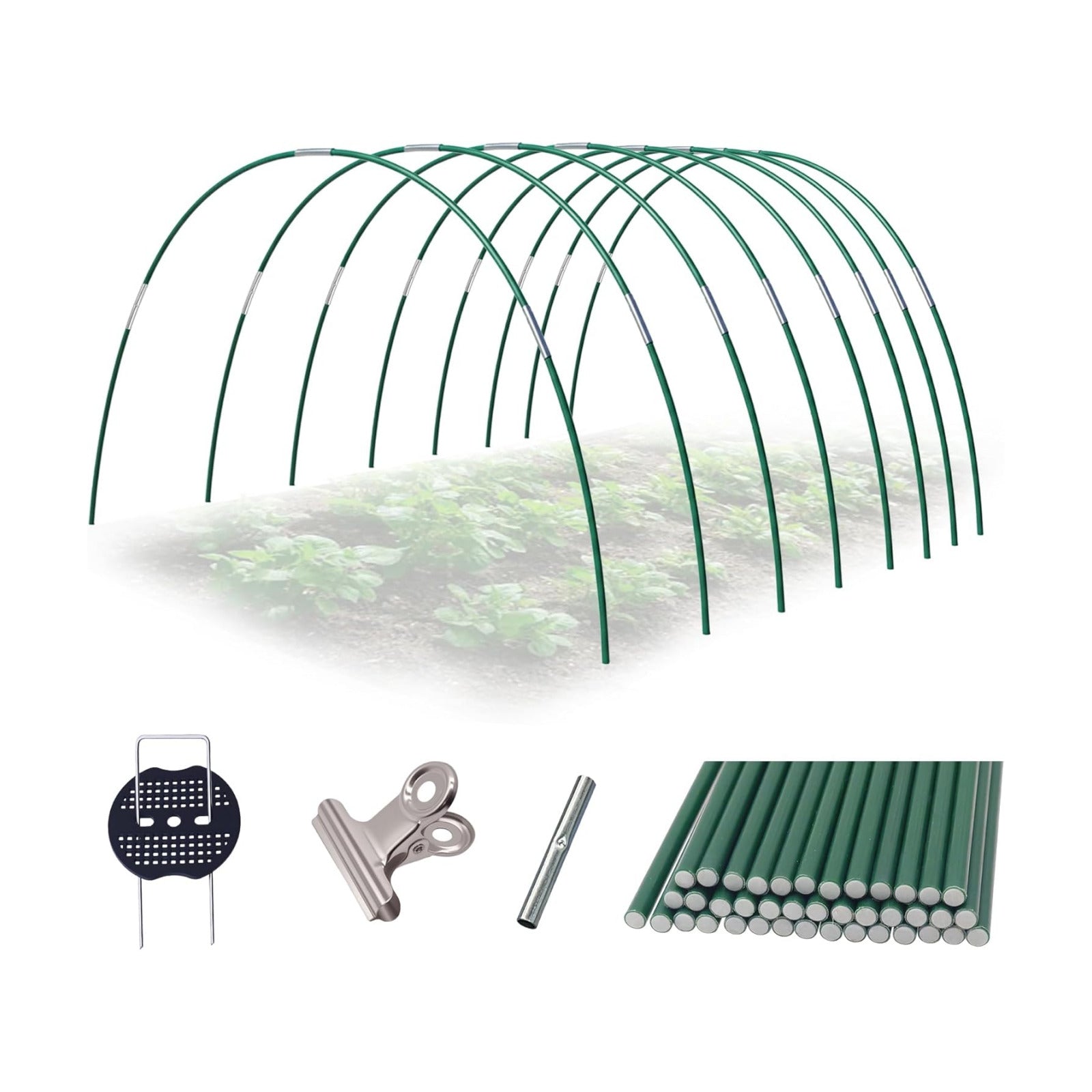 Garden Hoops Kit for Raised Beds, Plant Cover Support Hoops | Row Cover Hoops for Garden Netting, Frost Cloth, DIY