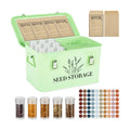 20 Slots Seed Storage Box with 3 Dividers, Metal Seed Storage Organizer Saving Box, Seeds Packet Container