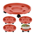 4-pack 17.3" Extra-large Plant Caddy with Wheels Plastic Plant Dolly with Casters Flower Pot Mover Rollers Wheeled