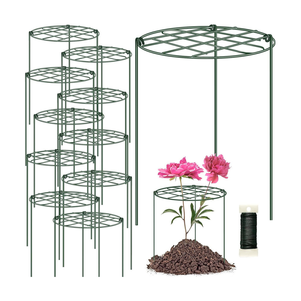10 Pack 12 x 16 Inch Peony Cages and Supports for Outdoor Plants
