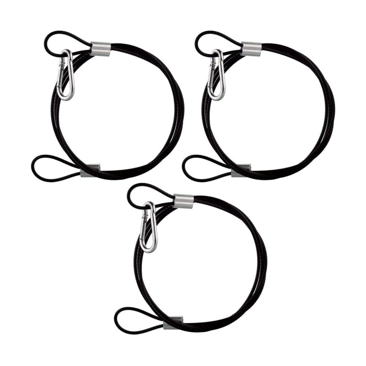 Mosaic Birds by Couronne Co. Easy Hook Hanging Stainless Steel Cable Rope with Spring Metal Snap Hook & Crimped Bolsters for Bird Feeders and Baths, Planters, Decorations and More, 48 inch (Pack of 3)