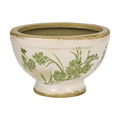 Dosayes Vintage Ice Crackle Grazd Ceramic Flower Pot with Drainage Holes, 4.33 Inch Rustic Planter for Indoor Plants