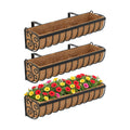 VOXOR Railing Planter Boxes, 30 Inch Window Boxes Planters, Balcony Planters with Adjustable Brackets & Coco Liner for