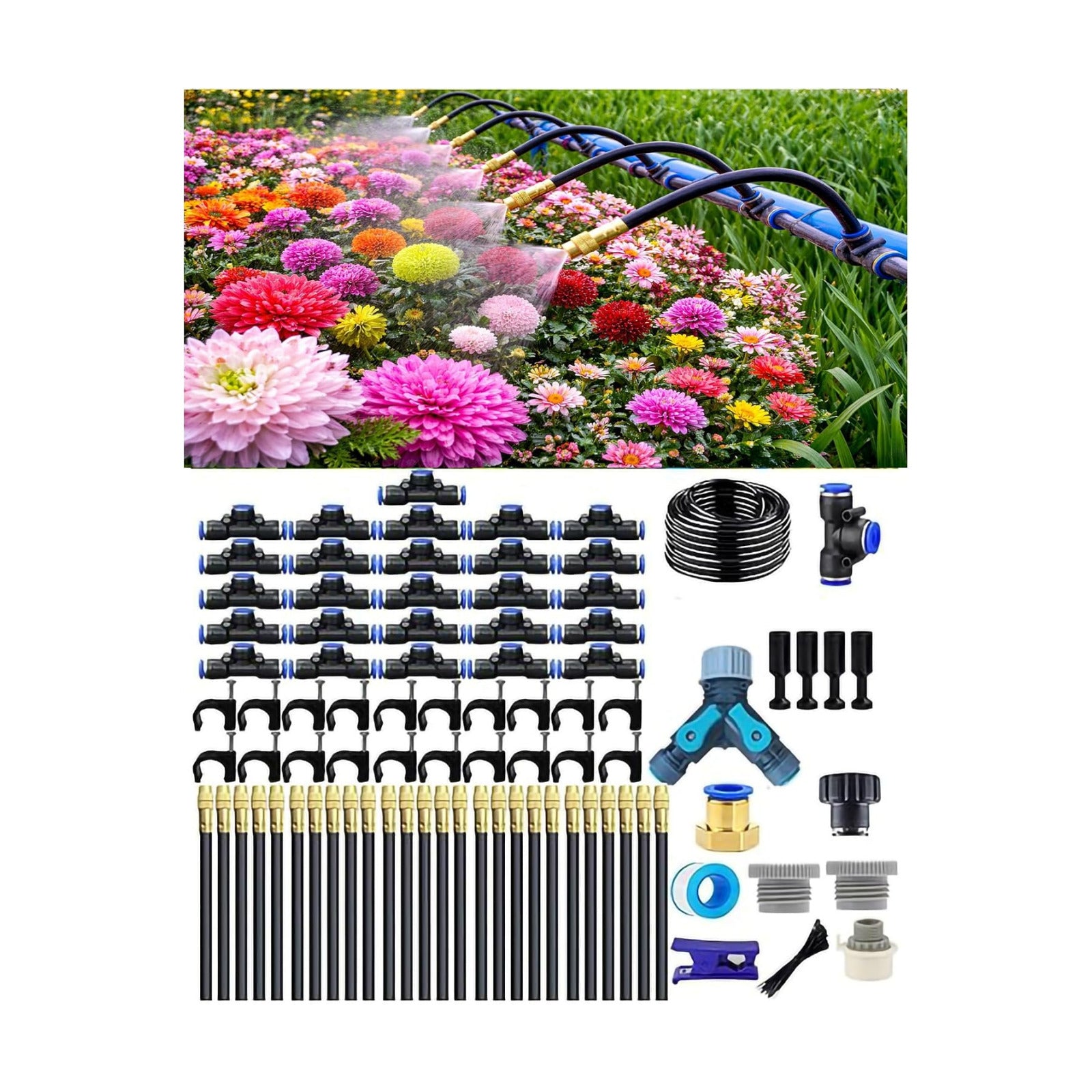 360° Adjustable Drip Irrigation System – Garden Watering Sprinkler System | 12mm Large-Diameter Tubing, Automatic
