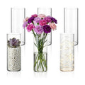 6 Pcs 12 Inch Plastic Cylinder Vase Set - Crystal Clear Acrylic Flower Vase for Wedding Centerpieces, Home Decor, Party Table Arrangements with Shatter-Resistant Design