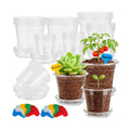 3/4/5/6/7 Inch Clear Nursery Pots with Drainage Holes and Saucers 30 Pack | Transparent Plastic Pots for Plants Flowers