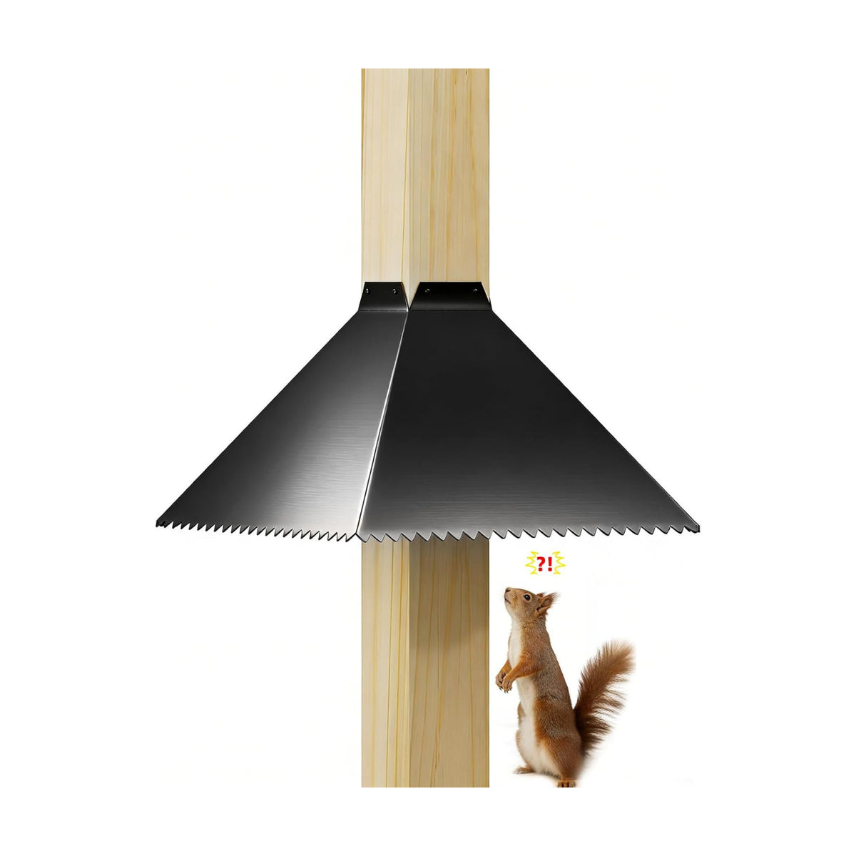 MIXXIDEA Metal Squirrel Baffle for Bird Feeder Pole, Pole Mount Bird House Guard, Squirrel Baffle for 4x4 Post (Black)