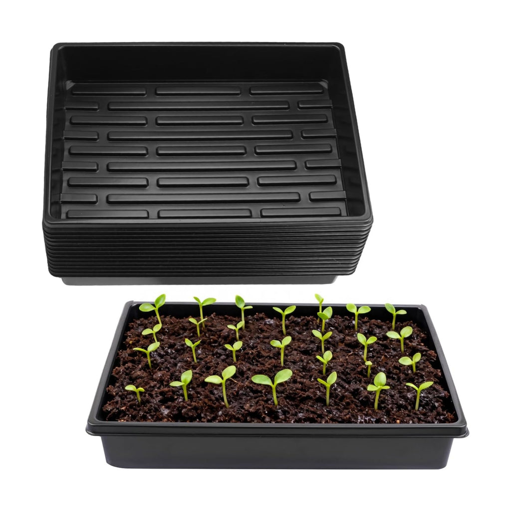 14 Pack Seed Starter Trays 15.3 x 11.4 inches Microgreens Growing Trays with Bottom for Germination, Hydroponic &