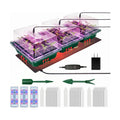 Seed Starter Tray 3 Pack with Heating Mat & 24 Full Spectrum LEDs Grow Light – Auto Cycle Timer, Humidity Dome