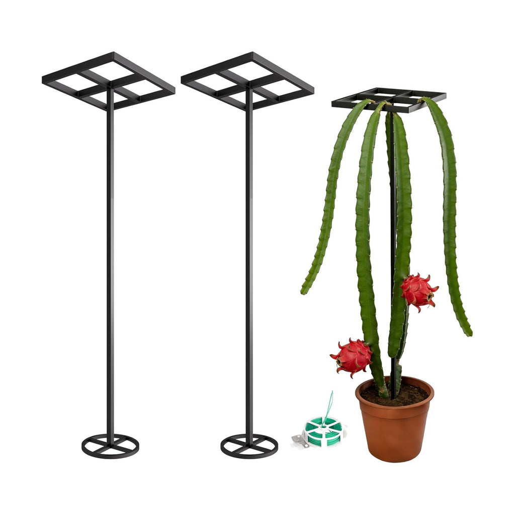 2 Pcs Dragon Fruit Trellis for Climbing Plants, Adjustable Metal Plant Trellis, Outdoor & Indoor Garden Trellis for